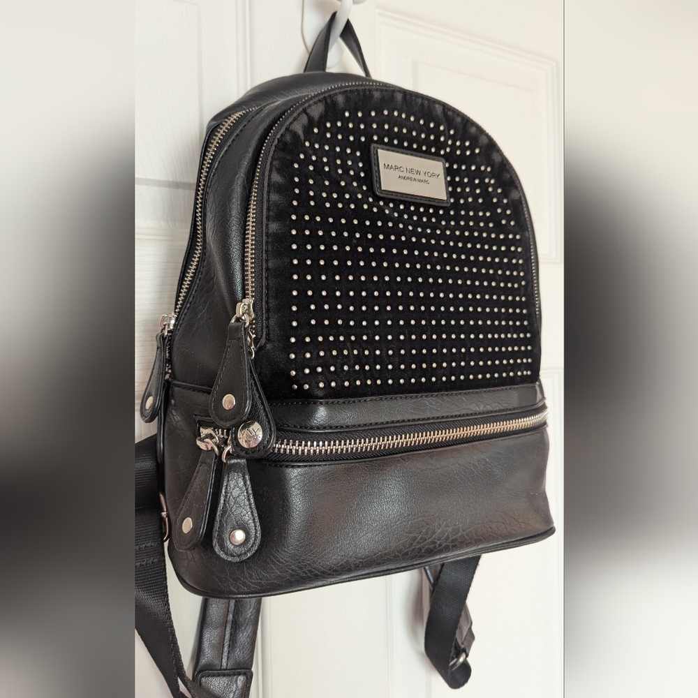 Chic Marc New York studded Black and Silver Work School Backpack